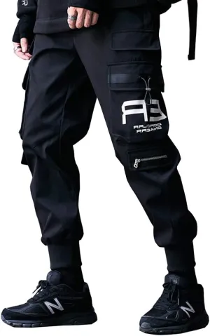 Astellarie Mens Jogger Pants Techwear Hip Hop Punk Harem Cargo Jogger Pant Streetwear Tactical Track Pants with Pocket