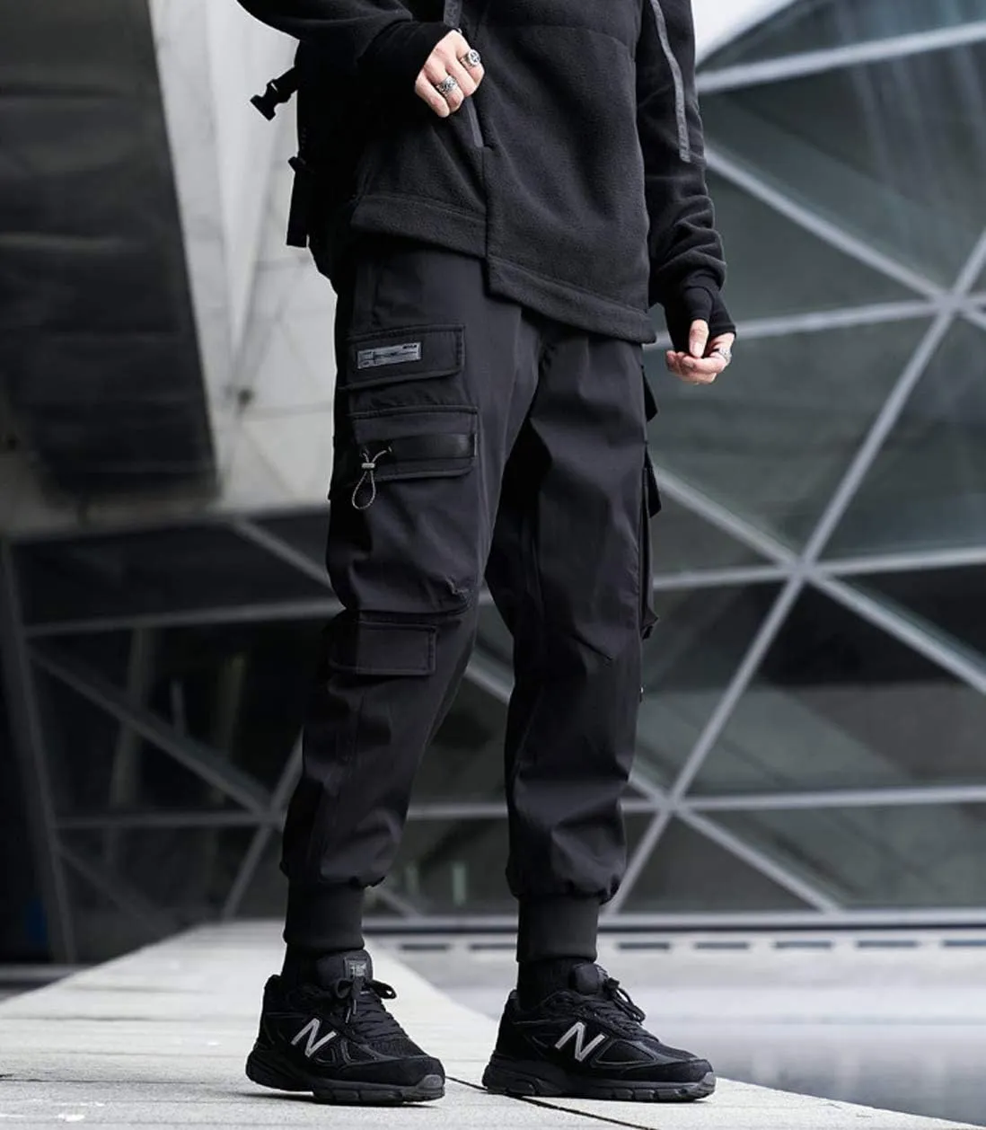 Astellarie Mens Jogger Pants Techwear Hip Hop Punk Harem Cargo Jogger Pant Streetwear Tactical Track Pants with Pocket