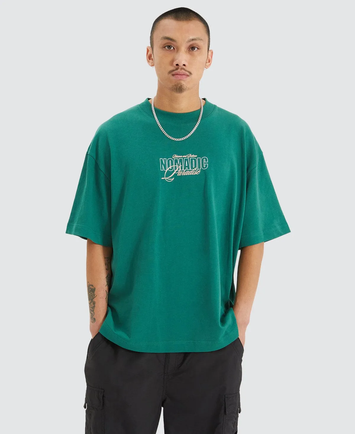 Blossom Heavy Street Tee Garden Green