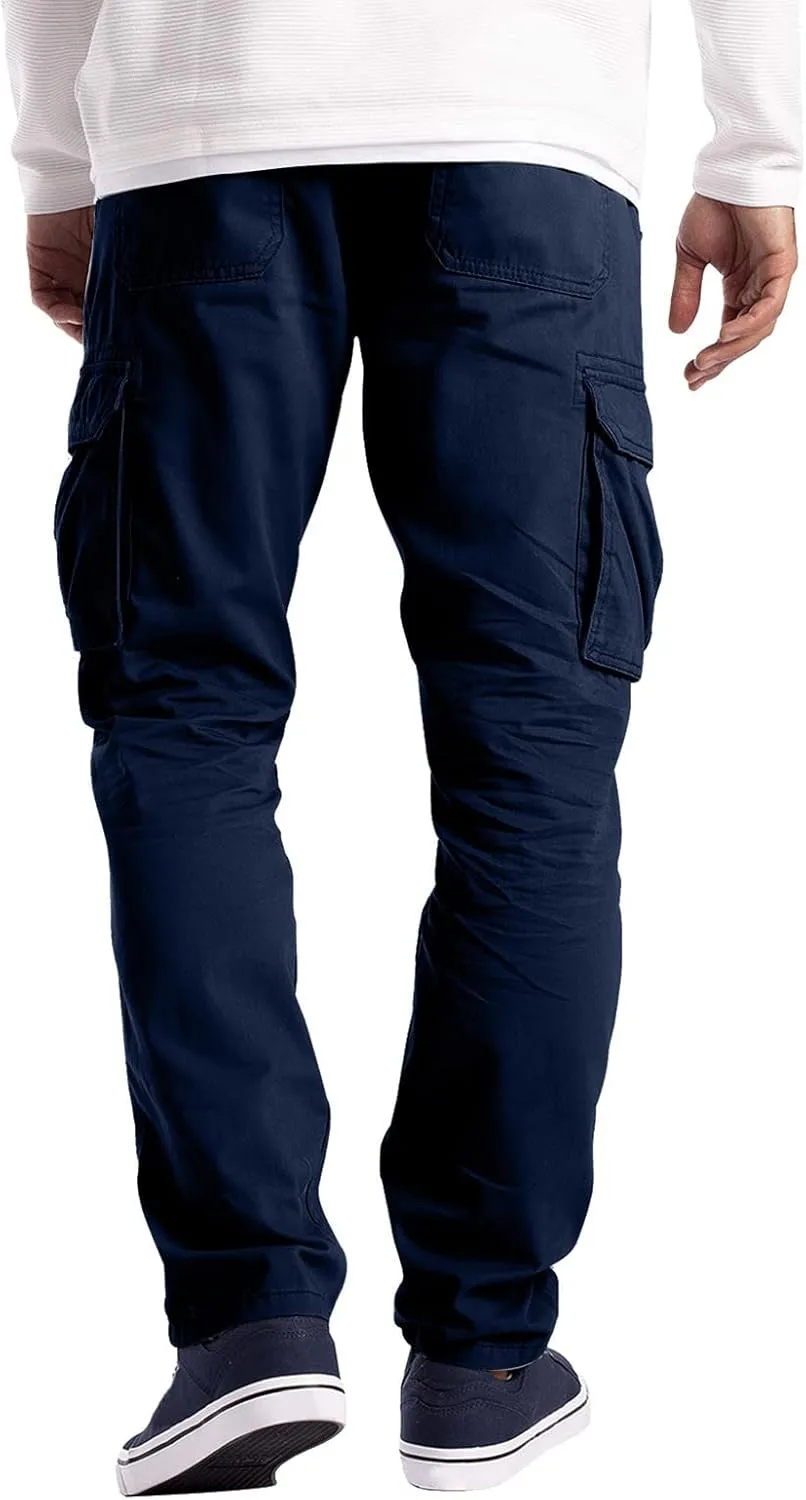 Cargo Pants for Men Big and Tall, Zipper Pockets Running Athletic Workout Pants Tapered Sweatpants for Men Golf Track