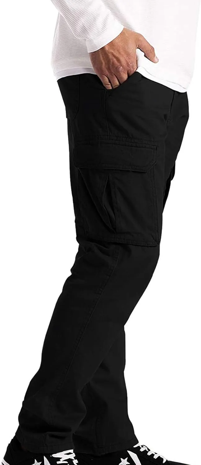 Cargo Pants for Men Big and Tall, Zipper Pockets Running Athletic Workout Pants Tapered Sweatpants for Men Golf Track