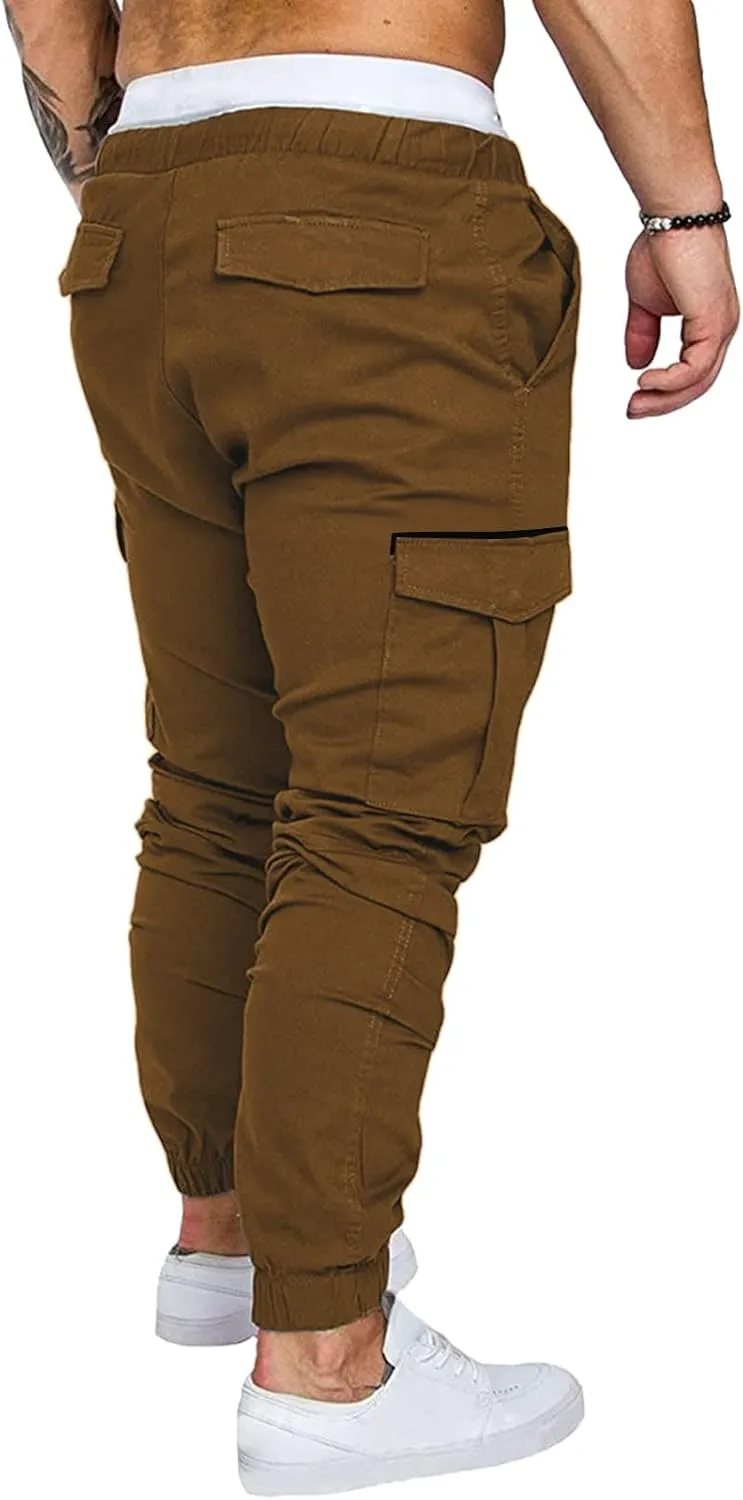 Cargo Sweatpants for Men Big and Tall Pants Men Mens Sweatpants Athletic Workout Casual Jogger Black Long Track Pants