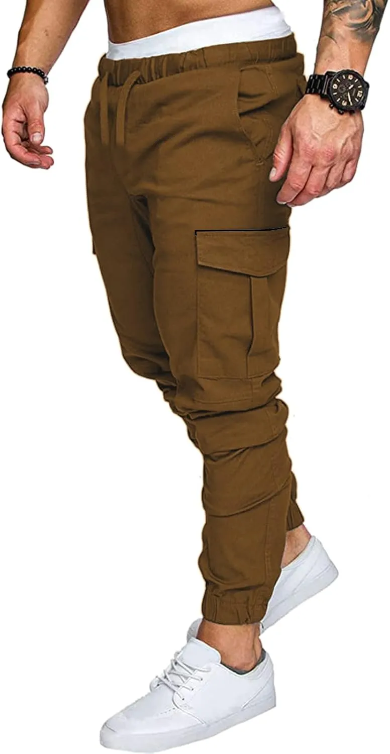 Cargo Sweatpants for Men Big and Tall Pants Men Mens Sweatpants Athletic Workout Casual Jogger Black Long Track Pants
