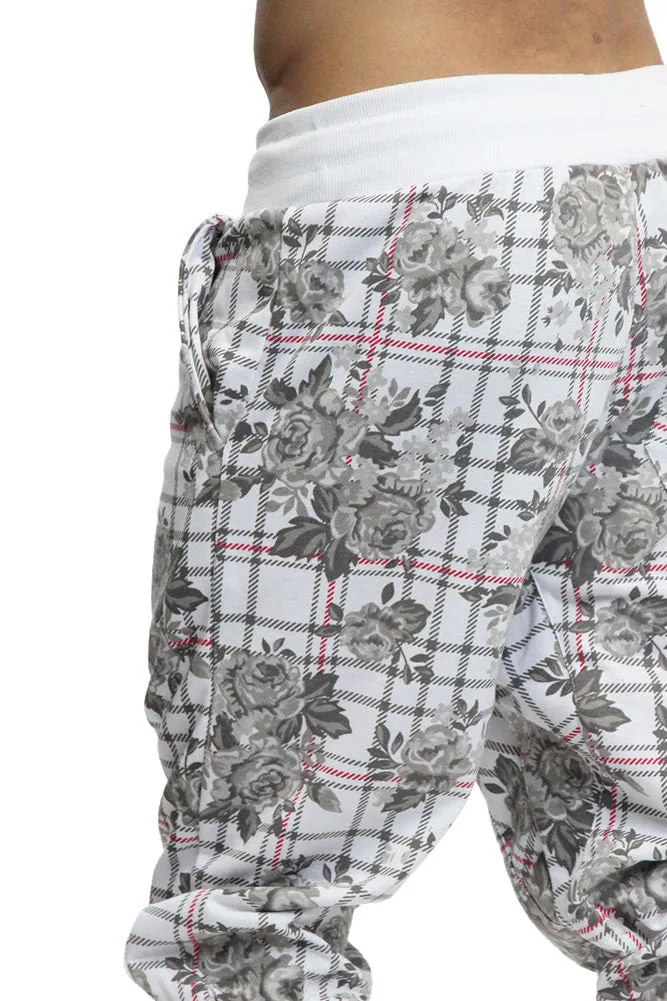 Floral Plaid French Terry Jogger Shorts