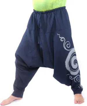 Harem Pants  Cotton One Size, Unisex Boho Aladdin Baggy Trousers for Men & Women  Hippie Lounge Chic