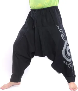 Harem Pants  Cotton One Size, Unisex Boho Aladdin Baggy Trousers for Men & Women  Hippie Lounge Chic