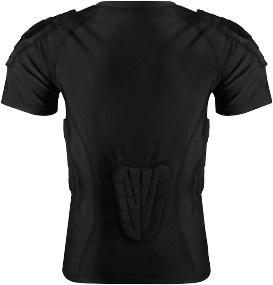 Kids Padded Shirts Short Sleeve Compression Chest and Rib Protector T Shirt Youth Protective Gear