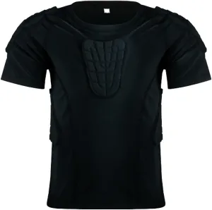 Kids Padded Shirts Short Sleeve Compression Chest and Rib Protector T Shirt Youth Protective Gear