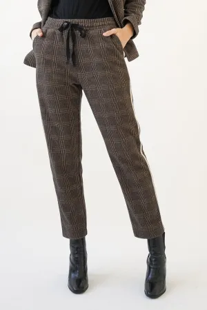 Knit Checkered Pants - Mocha