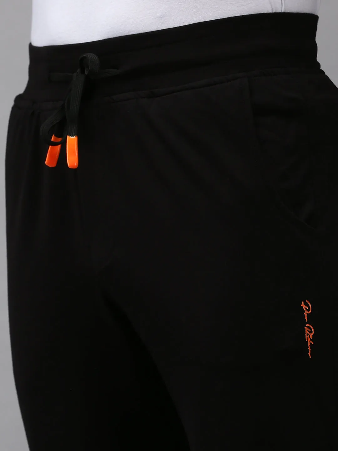 Men Black Solid Track Pants