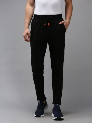 Men Black Solid Track Pants