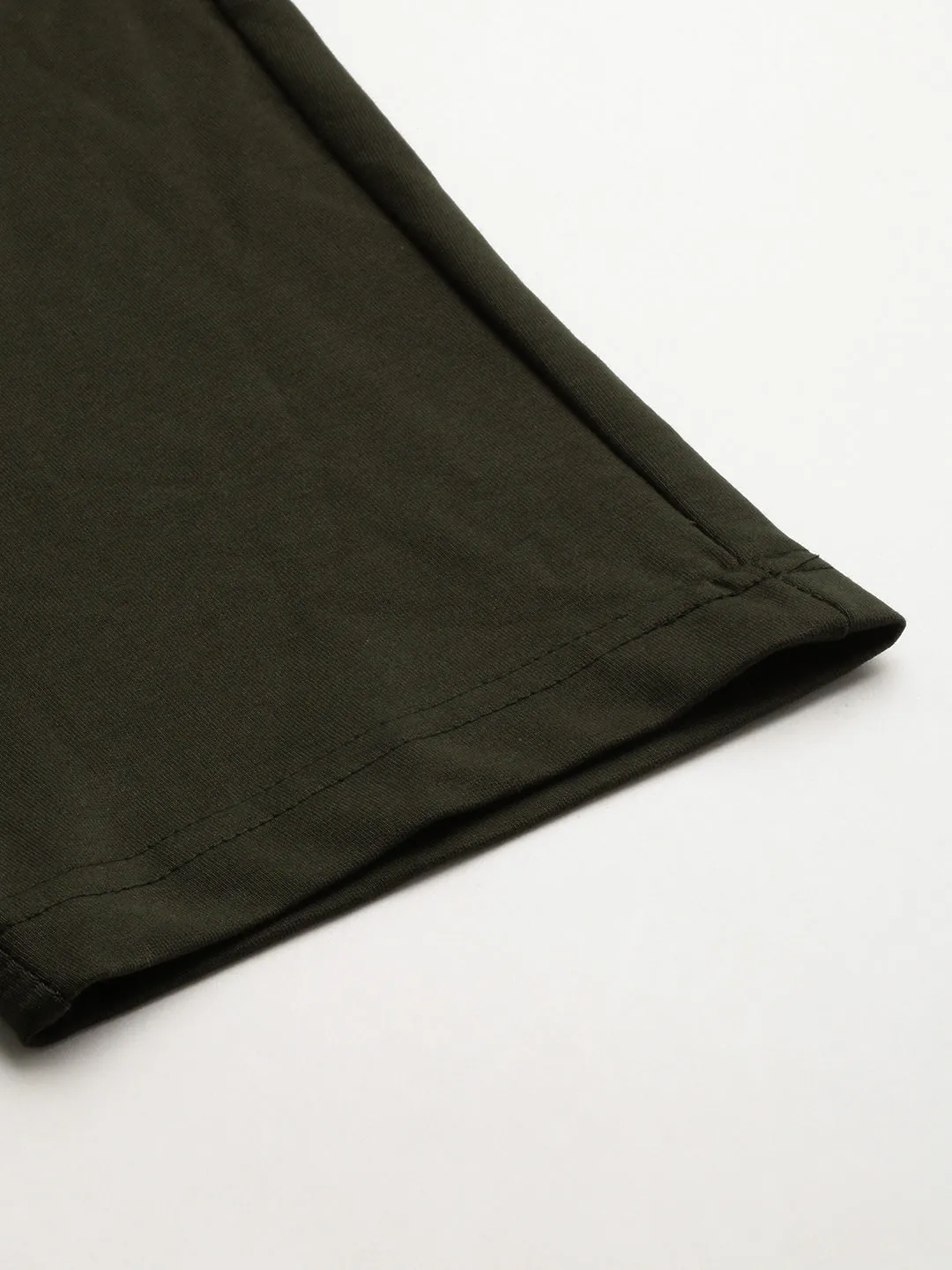 Men Olive Solid Track Pants