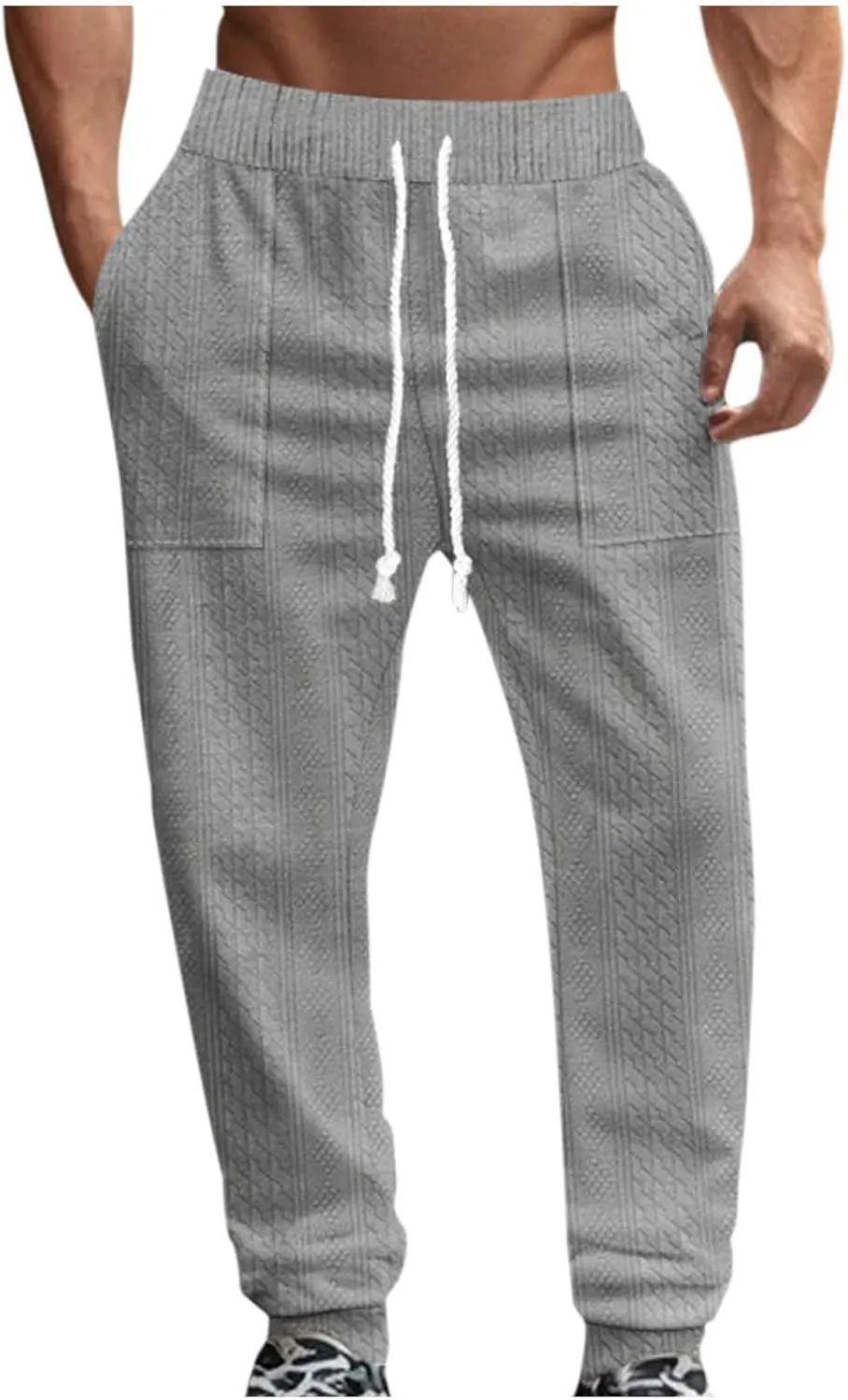 Men Slim Fit Cargo Pants Casual Outdoor Hiking Pants for Men Athletic Joggers Sweatpants Hiking Drawstring Sweatpants