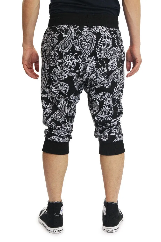 Men's Paisley French Terry Jogger Shorts