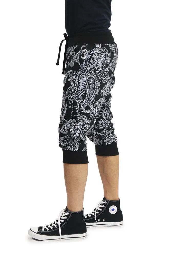 Men's Paisley French Terry Jogger Shorts