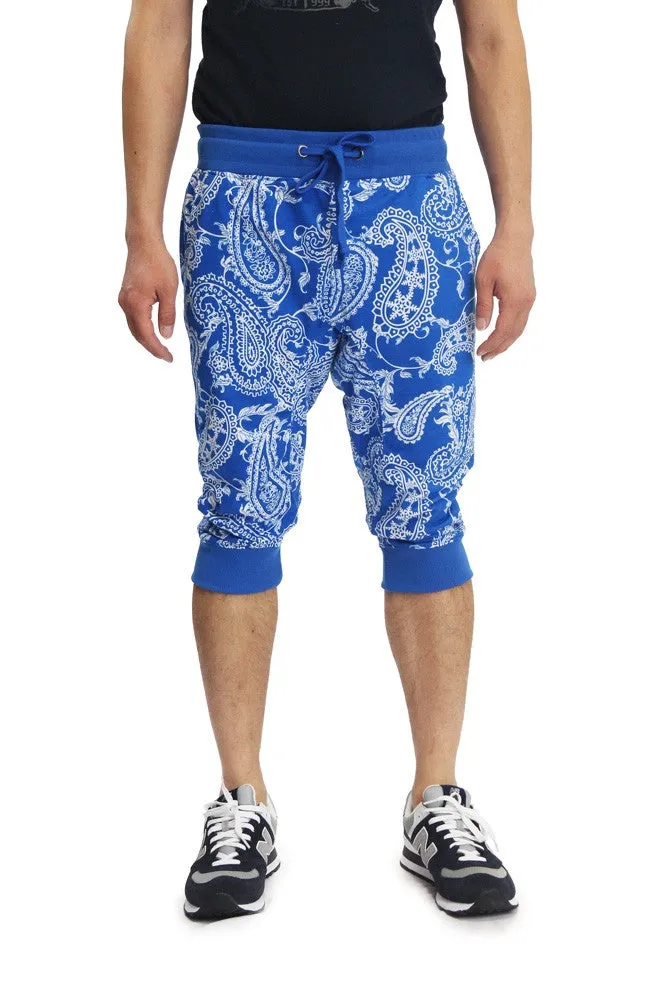 Men's Paisley French Terry Jogger Shorts