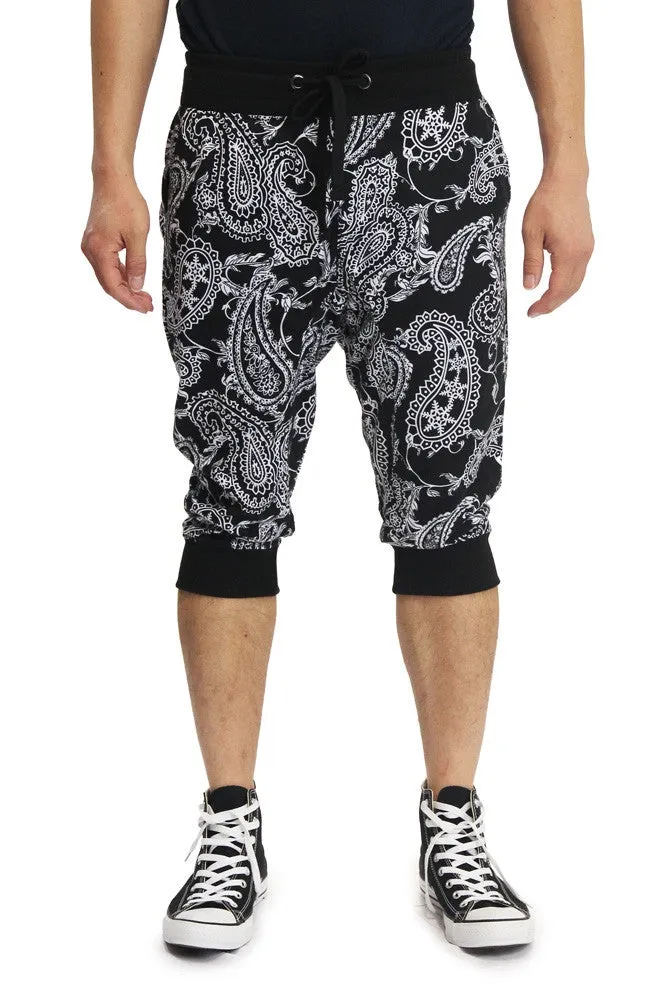 Men's Paisley French Terry Jogger Shorts