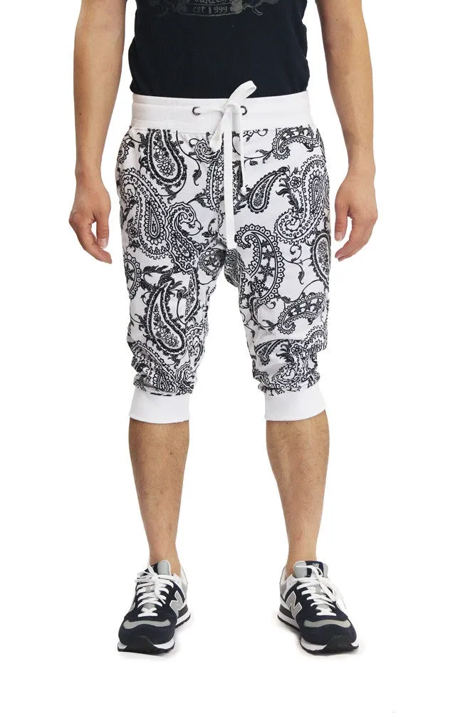 Men's Paisley French Terry Jogger Shorts