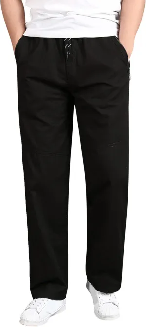 Mens Sweatpants with Pockets Big and Tall for Jogging Running Exercise Gym Workout Mens Zip Joggers Pants Casual Gym
