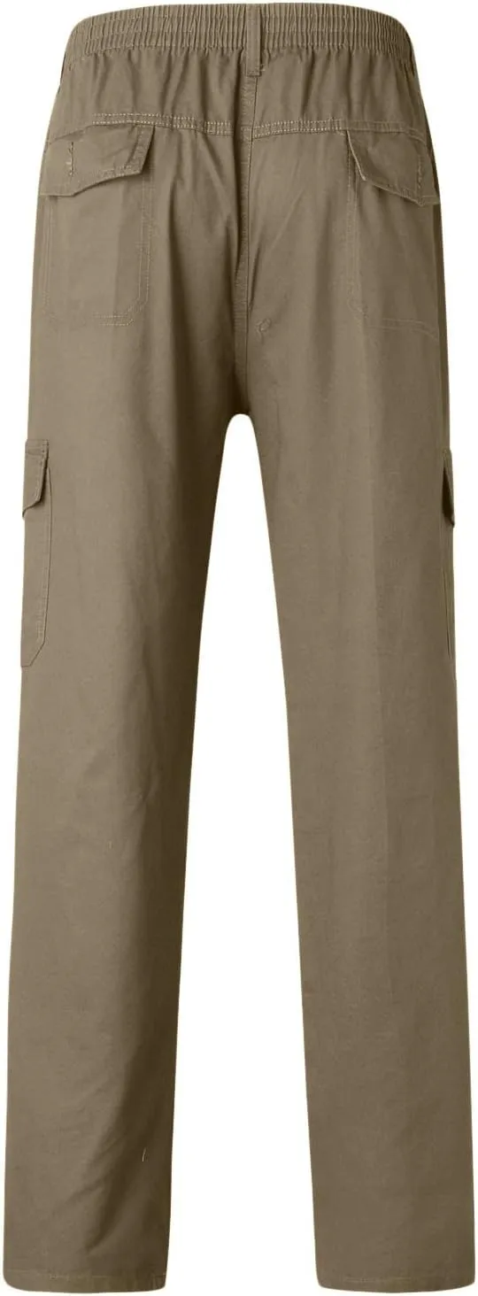 Mens Sweatpants with Pockets Big and Tall Trousers Men's Drawstring Waist Zipper Hem Corduroy Cargo Pants Men's Casual