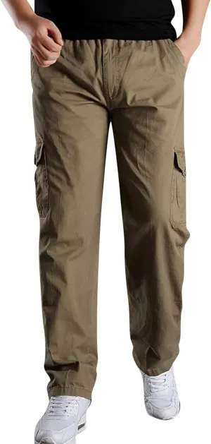Mens Sweatpants with Pockets Big and Tall Trousers Men's Drawstring Waist Zipper Hem Corduroy Cargo Pants Men's Casual