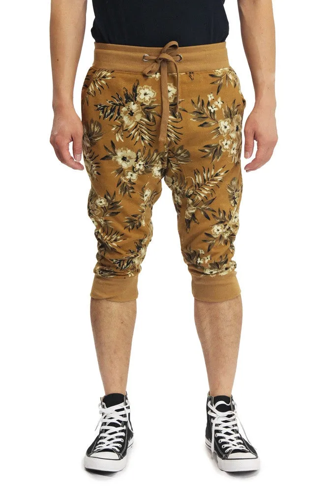 Men's Tonal Floral French Terry Jogger Shorts