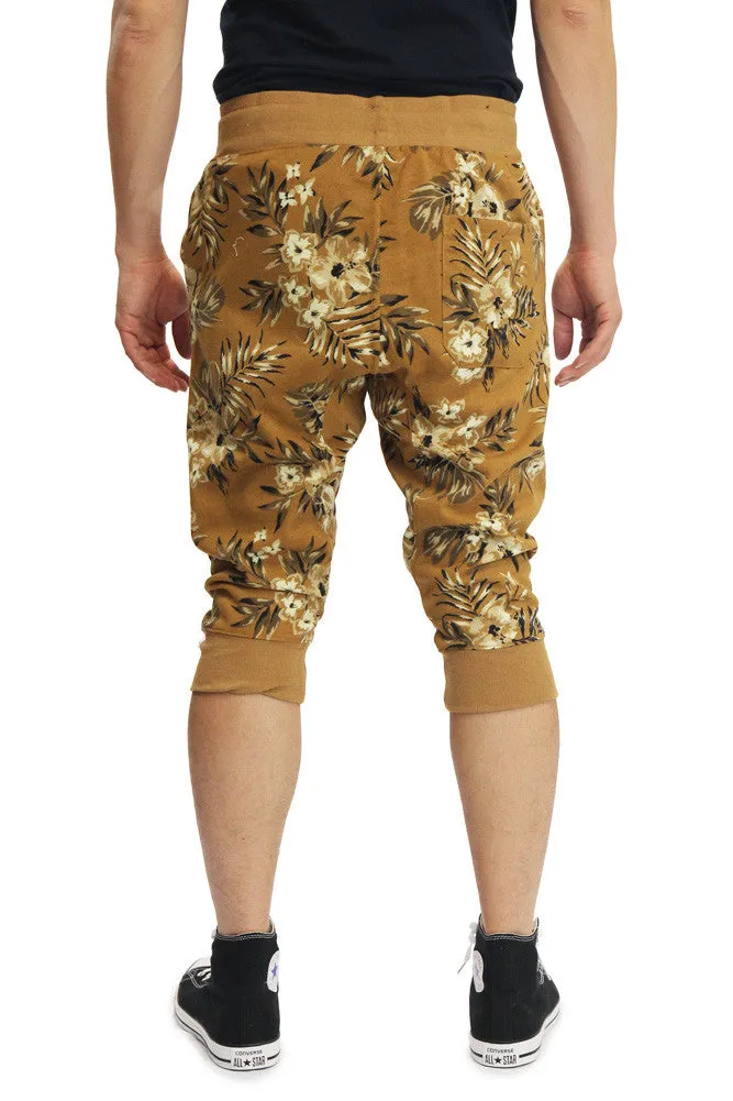 Men's Tonal Floral French Terry Jogger Shorts
