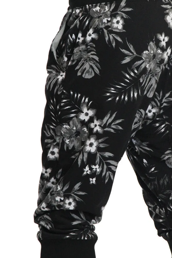 Men's Tonal Floral French Terry Jogger Shorts