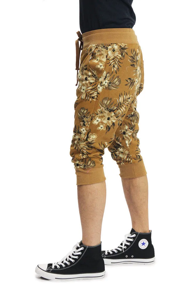 Men's Tonal Floral French Terry Jogger Shorts