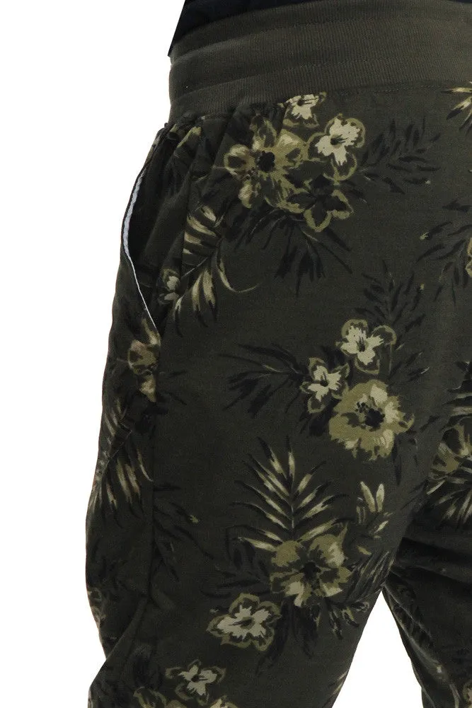 Men's Tonal Floral French Terry Jogger Shorts