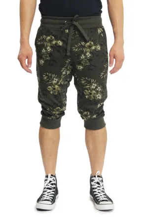 Men's Tonal Floral French Terry Jogger Shorts