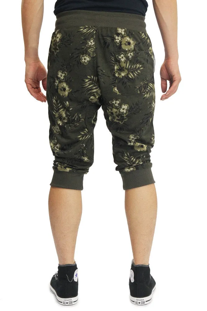 Men's Tonal Floral French Terry Jogger Shorts