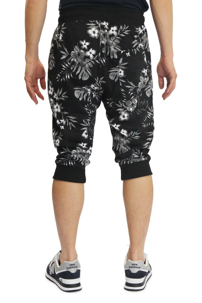 Men's Tonal Floral French Terry Jogger Shorts
