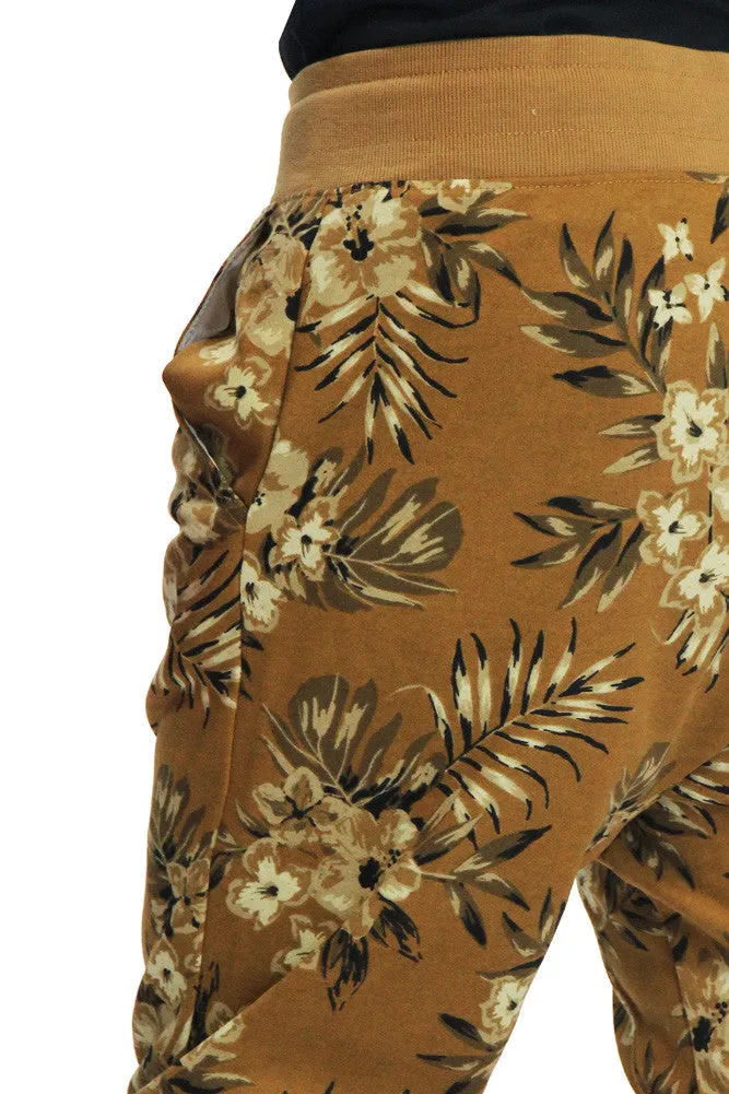 Men's Tonal Floral French Terry Jogger Shorts