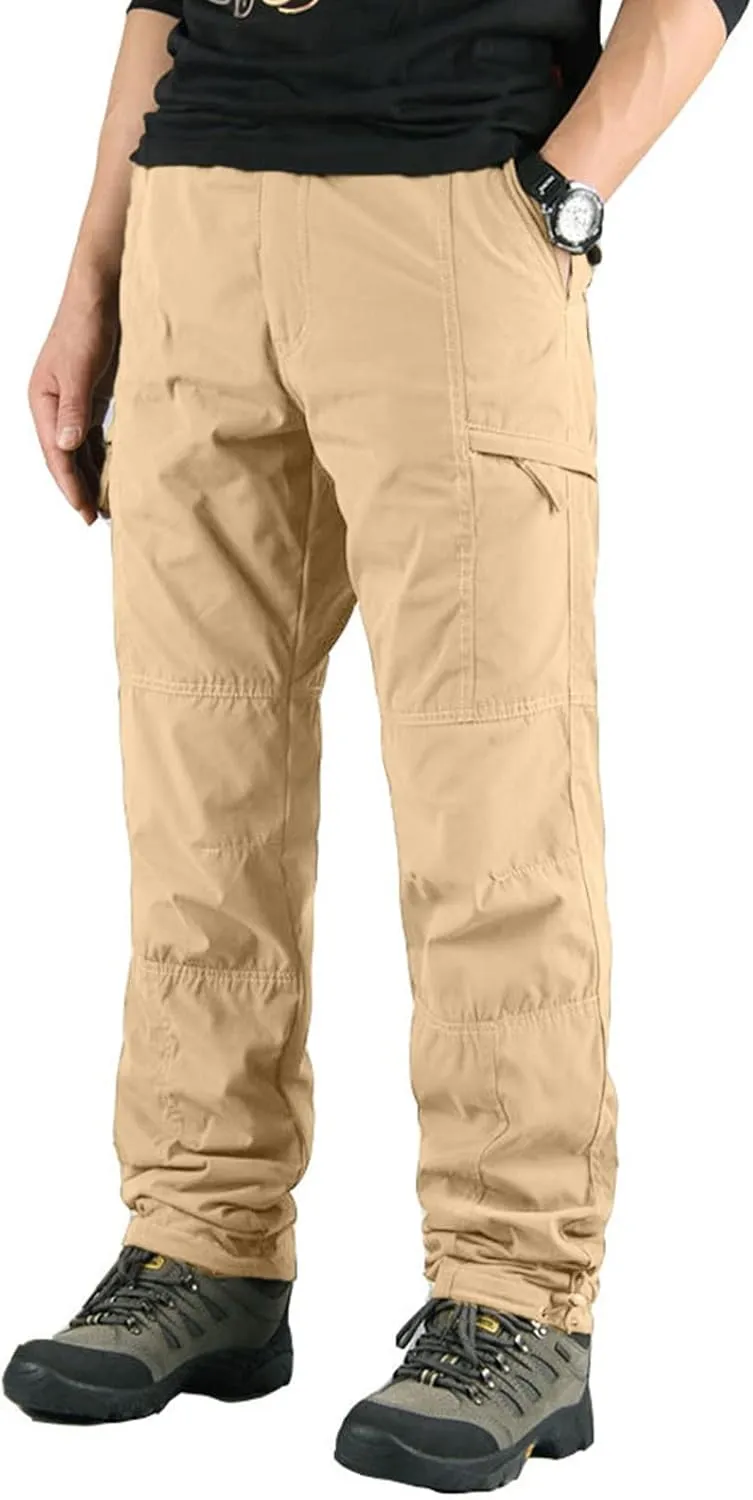 Mens Workout Cargo Sweatpants Casual Cargo Pants Loose Fit Jogger Sweatpants Tactical Work Pants Multi Pocket Outdoor