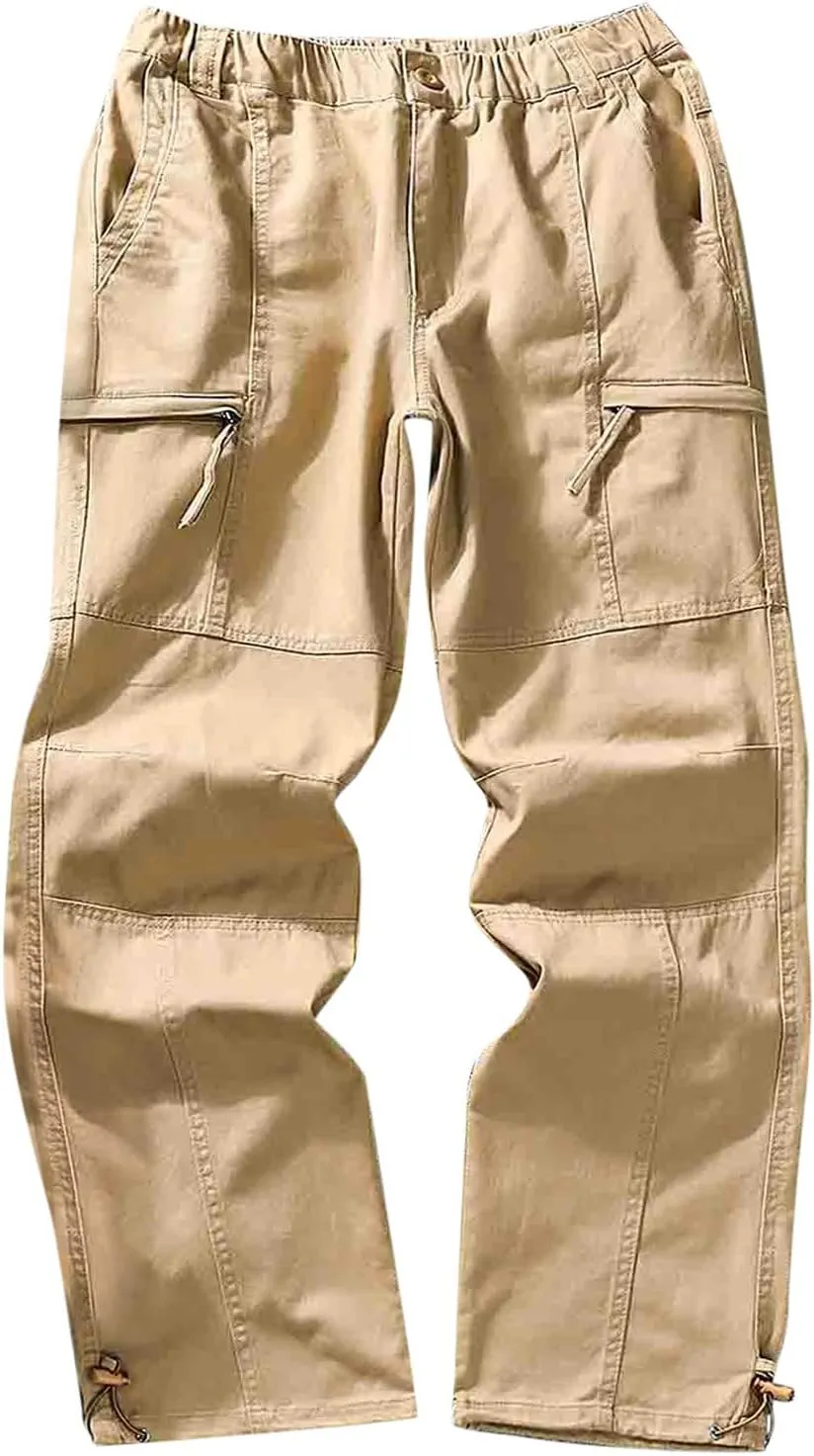 Mens Workout Cargo Sweatpants Casual Cargo Pants Loose Fit Jogger Sweatpants Tactical Work Pants Multi Pocket Outdoor