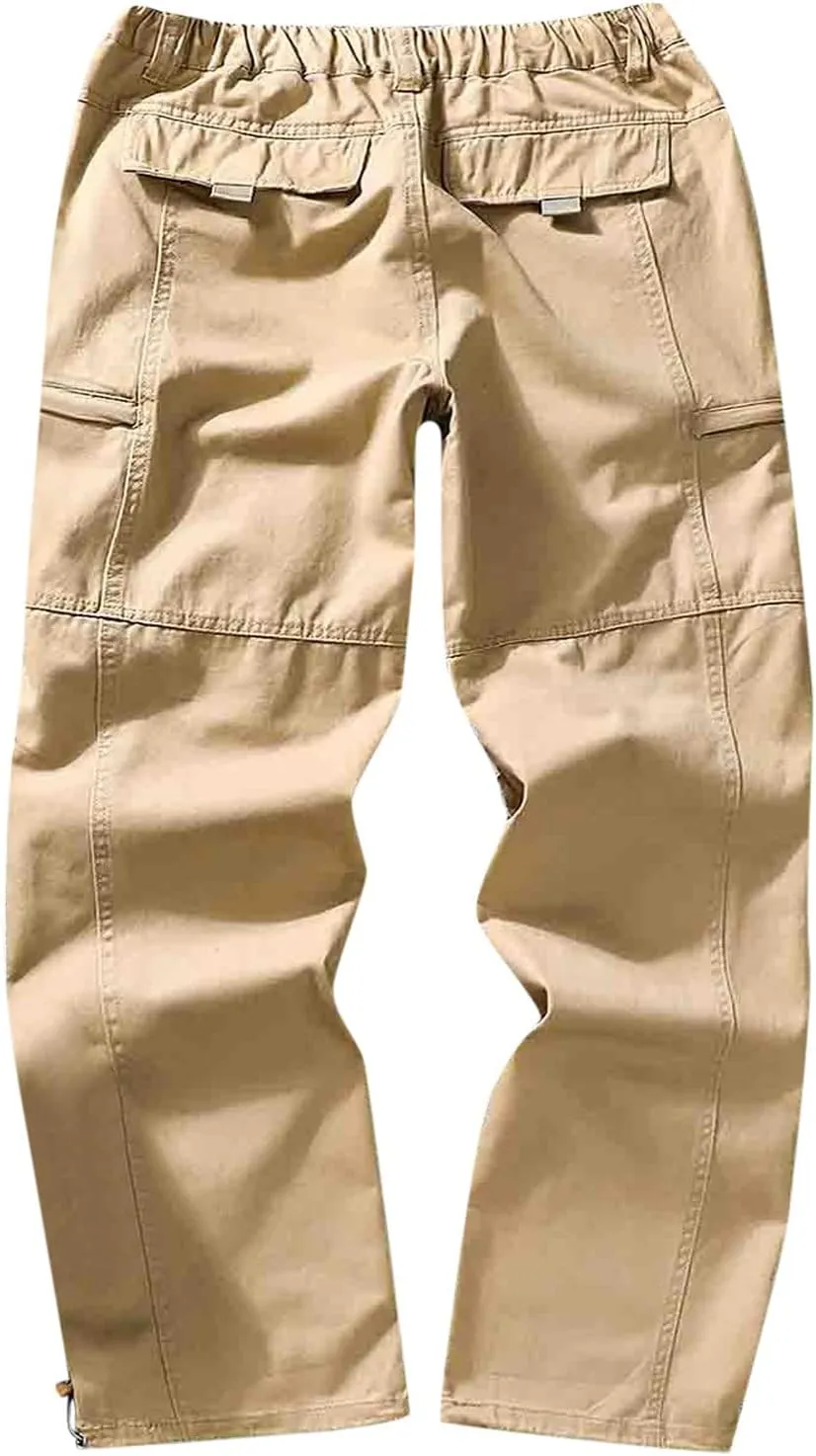 Mens Workout Cargo Sweatpants Casual Cargo Pants Loose Fit Jogger Sweatpants Tactical Work Pants Multi Pocket Outdoor