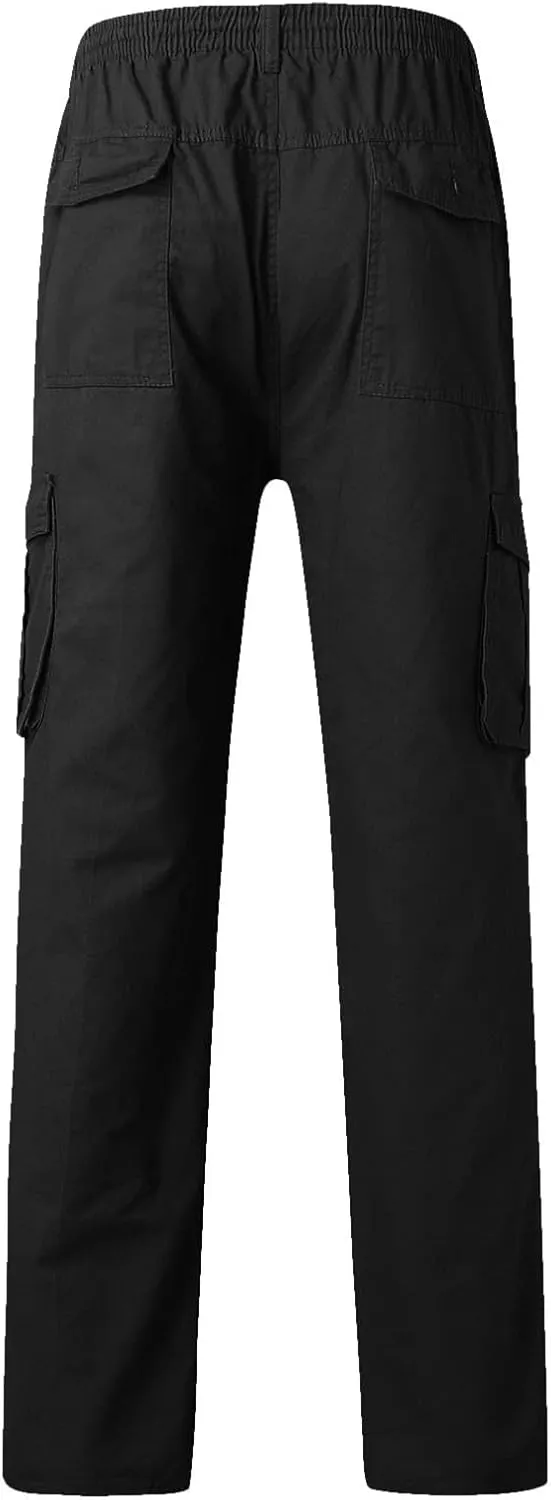 Mens Workout Cargo Sweatpants for Mens Mens Heavyweight Fleece Jogger Pants Drawstring Trousers Stretch Elastic Waist