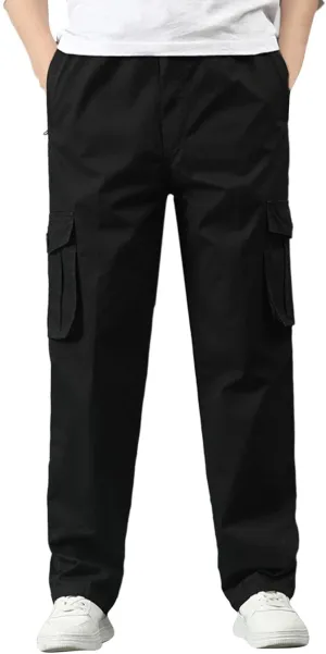 Mens Workout Cargo Sweatpants for Mens Mens Heavyweight Fleece Jogger Pants Drawstring Trousers Stretch Elastic Waist