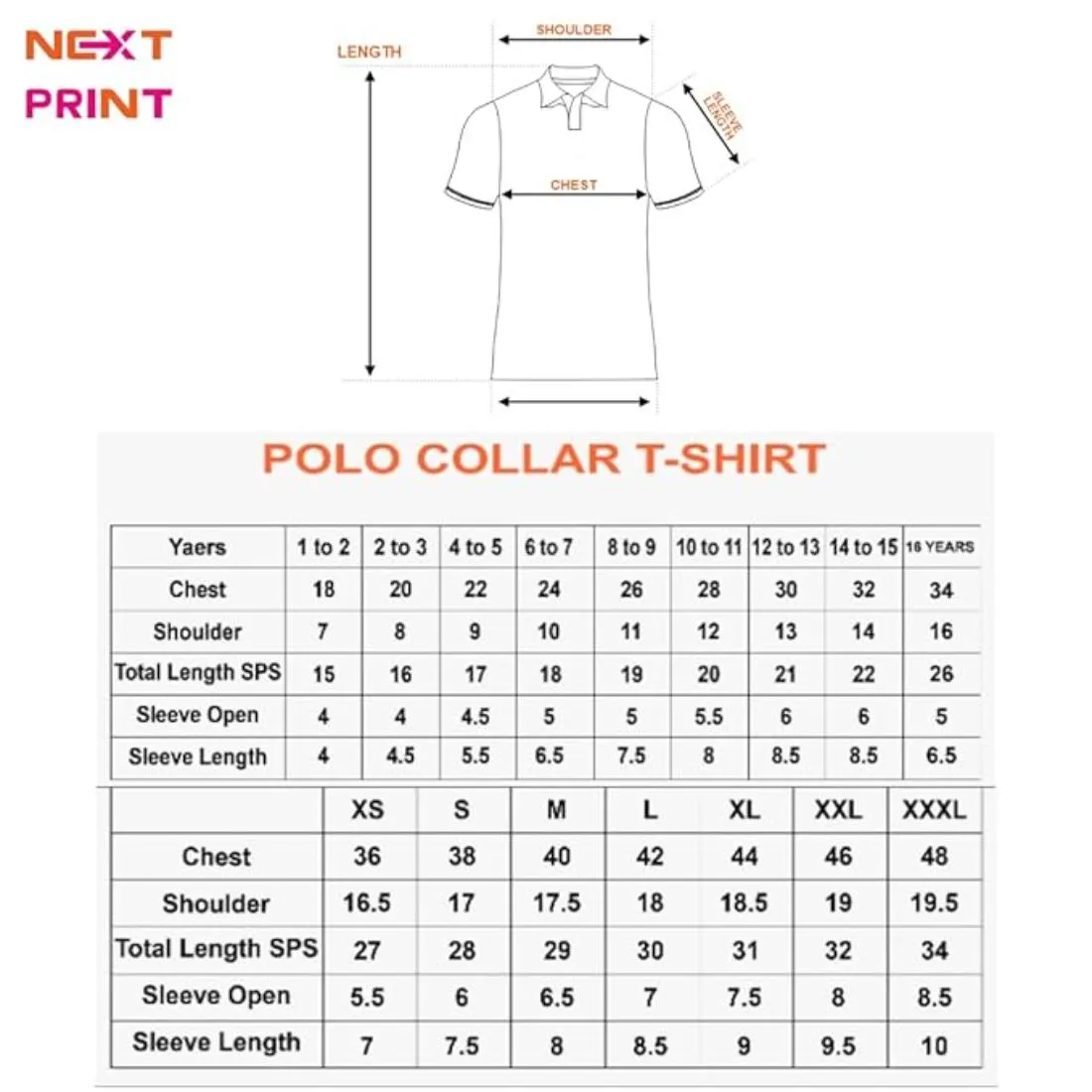 Next Print Customised Polo Neck White Jersey NPTS51