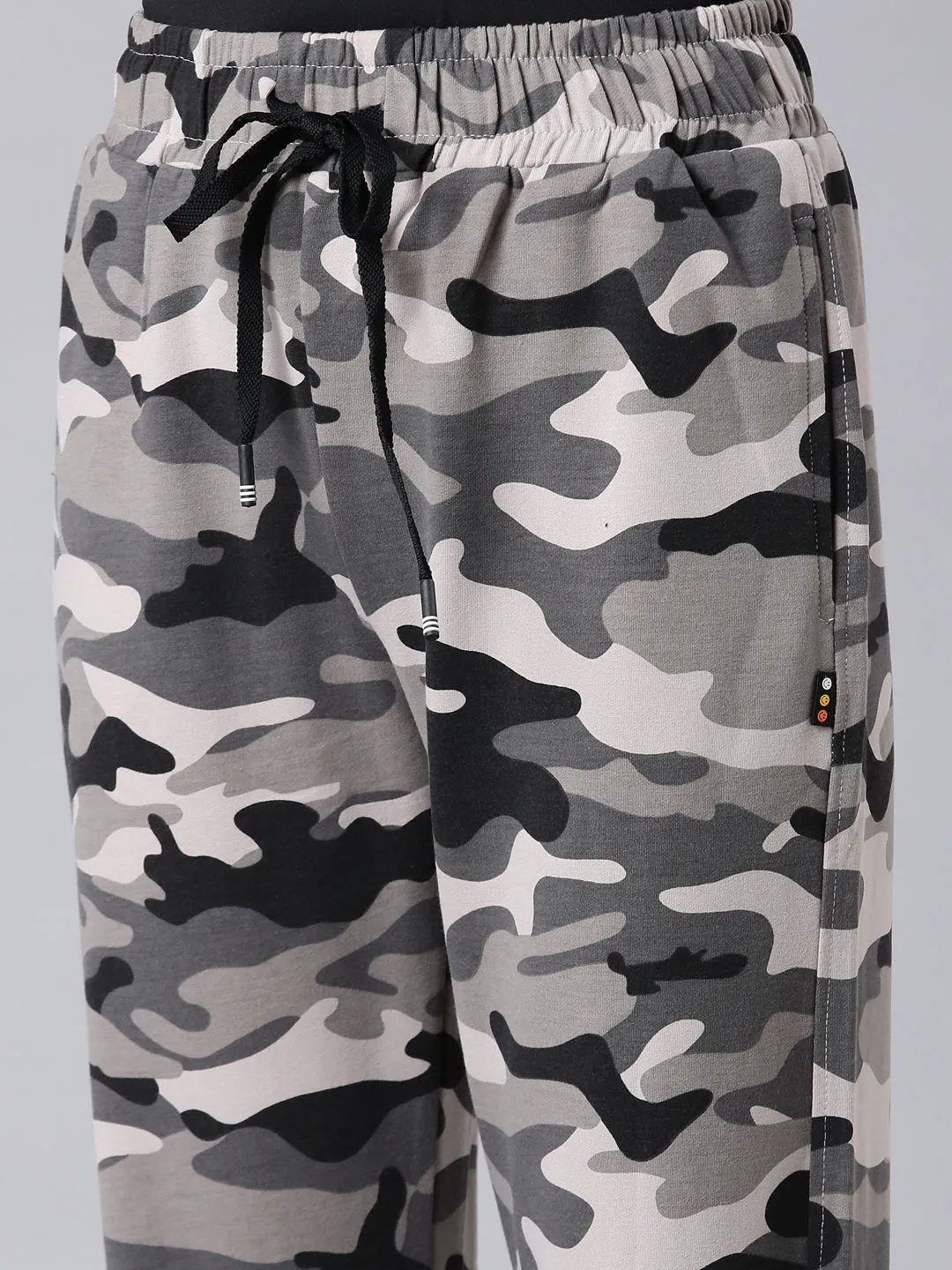 Women Taupe Camouflage Printed Track Pant