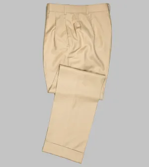 Wool Gabardine Winston Trousers Made-to-Order Beige